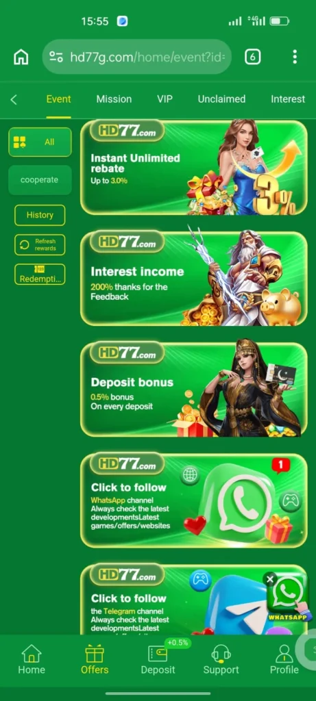 HD77 Game Bonuses